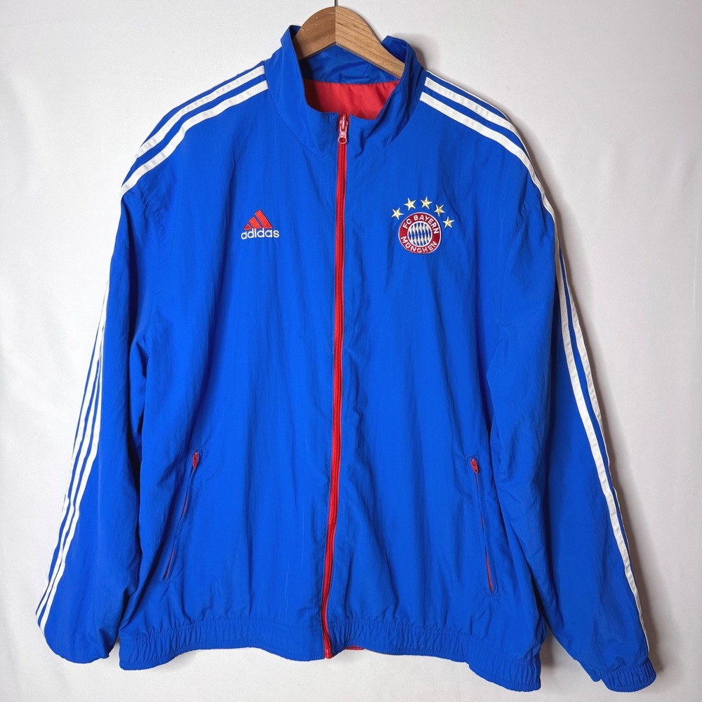 Adidas Reversible Soccer Track Jacket Men 2XL FC Bayern Munchen Embroidered
